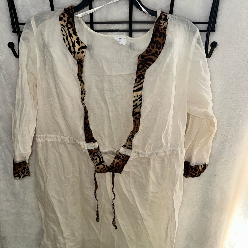 Merona Cream Swim Coverup with Leopard Trim - Picture 9 of 11